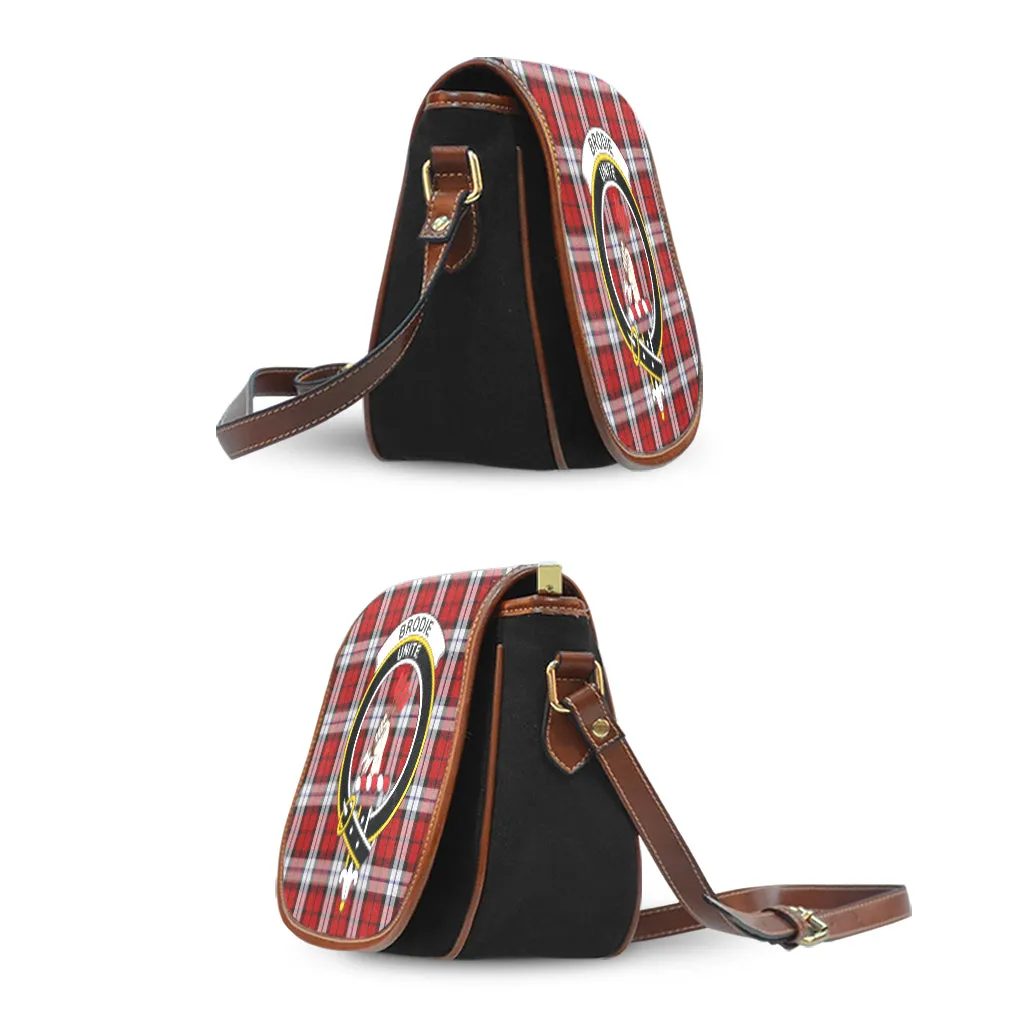 Brodie Dress Tartan Saddle Bag with Family Crest