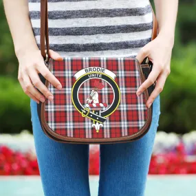 Brodie Dress Tartan Saddle Bag with Family Crest