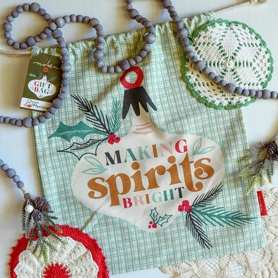 Cheer & Merriment Cotton Drawstring Gift Bag