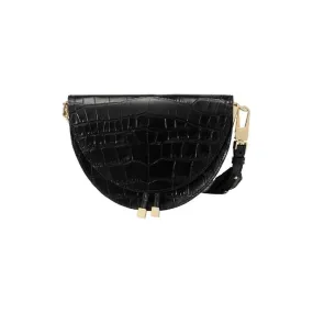 Chic CrocSaddle Vintage Leather Shoulder Bag