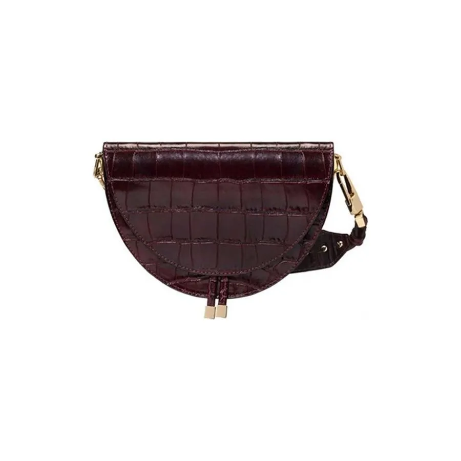 Chic CrocSaddle Vintage Leather Shoulder Bag