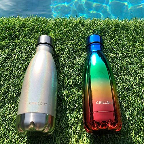 CHILLOUT LIFE Stainless Steel Water Bottle for Kids School: 12 oz Double Wall Insulated Cola Bottle Shape