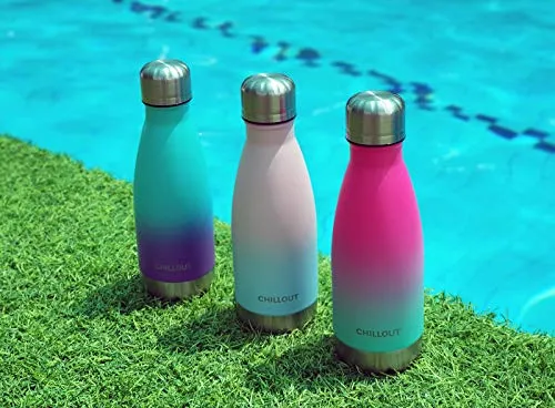 CHILLOUT LIFE Stainless Steel Water Bottle for Kids School: 12 oz Double Wall Insulated Cola Bottle Shape