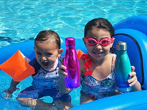 CHILLOUT LIFE Stainless Steel Water Bottle for Kids School: 12 oz Double Wall Insulated Cola Bottle Shape