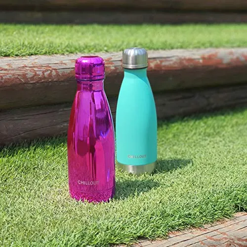 CHILLOUT LIFE Stainless Steel Water Bottle for Kids School: 12 oz Double Wall Insulated Cola Bottle Shape