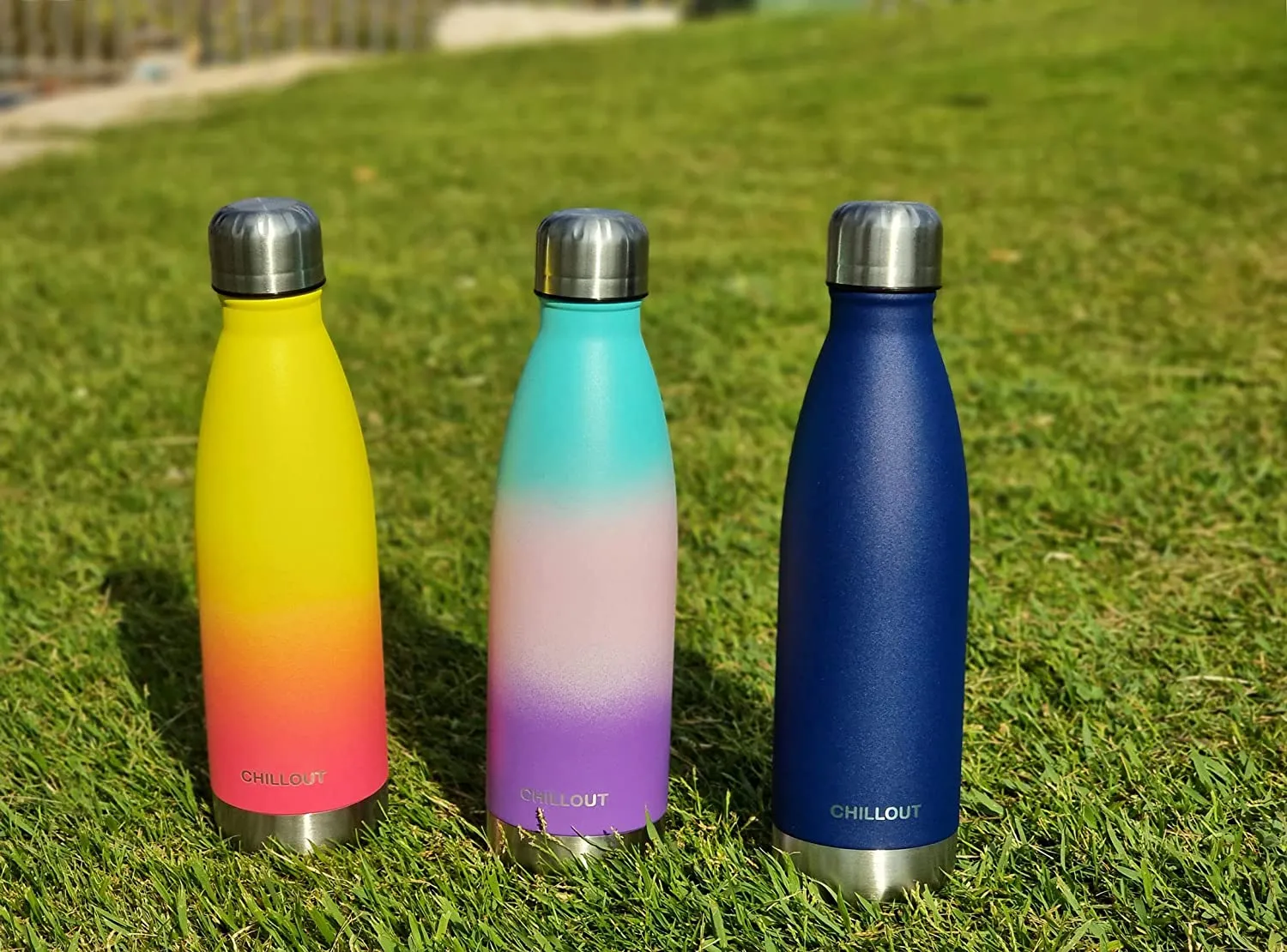 CHILLOUT LIFE Stainless Steel Water Bottle for Kids School and Adults: 17oz Double Wall Insulated Cola Bottle Shape