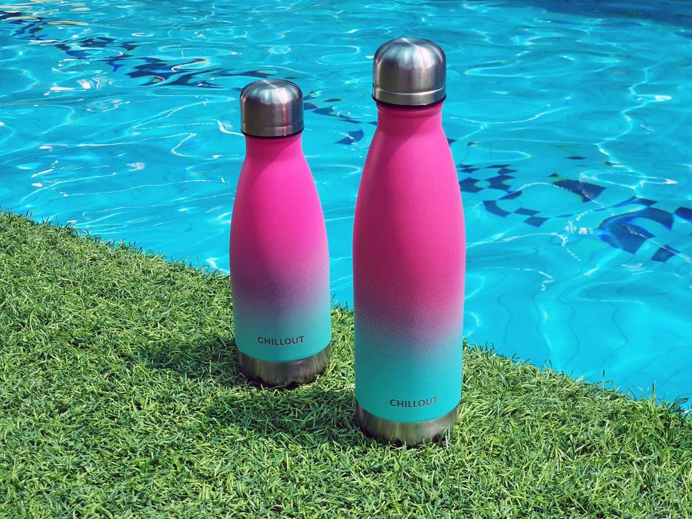 CHILLOUT LIFE Stainless Steel Water Bottle for Kids School and Adults: 17oz Double Wall Insulated Cola Bottle Shape