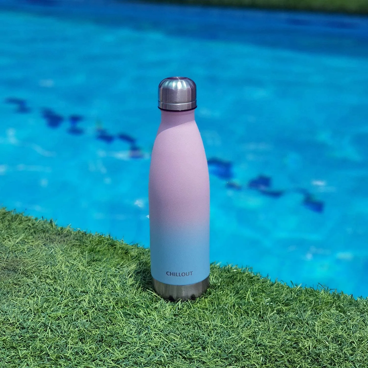 CHILLOUT LIFE Stainless Steel Water Bottle for Kids School and Adults: 17oz Double Wall Insulated Cola Bottle Shape