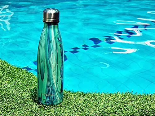 CHILLOUT LIFE Stainless Steel Water Bottle for Kids School and Adults: 17oz Double Wall Insulated Cola Bottle Shape