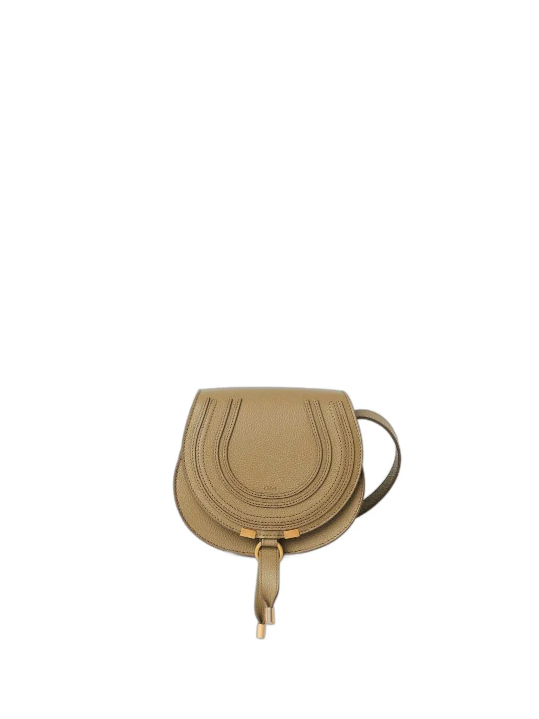 CHLOÉ Women's Elephant Grey Leather Small Saddle Shoulder Bag Fall/Winter 2023