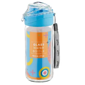 Clear Glass Water Bottle Flask with Leak-proof Lid, 17 Oz (500 cc) 1 Pc