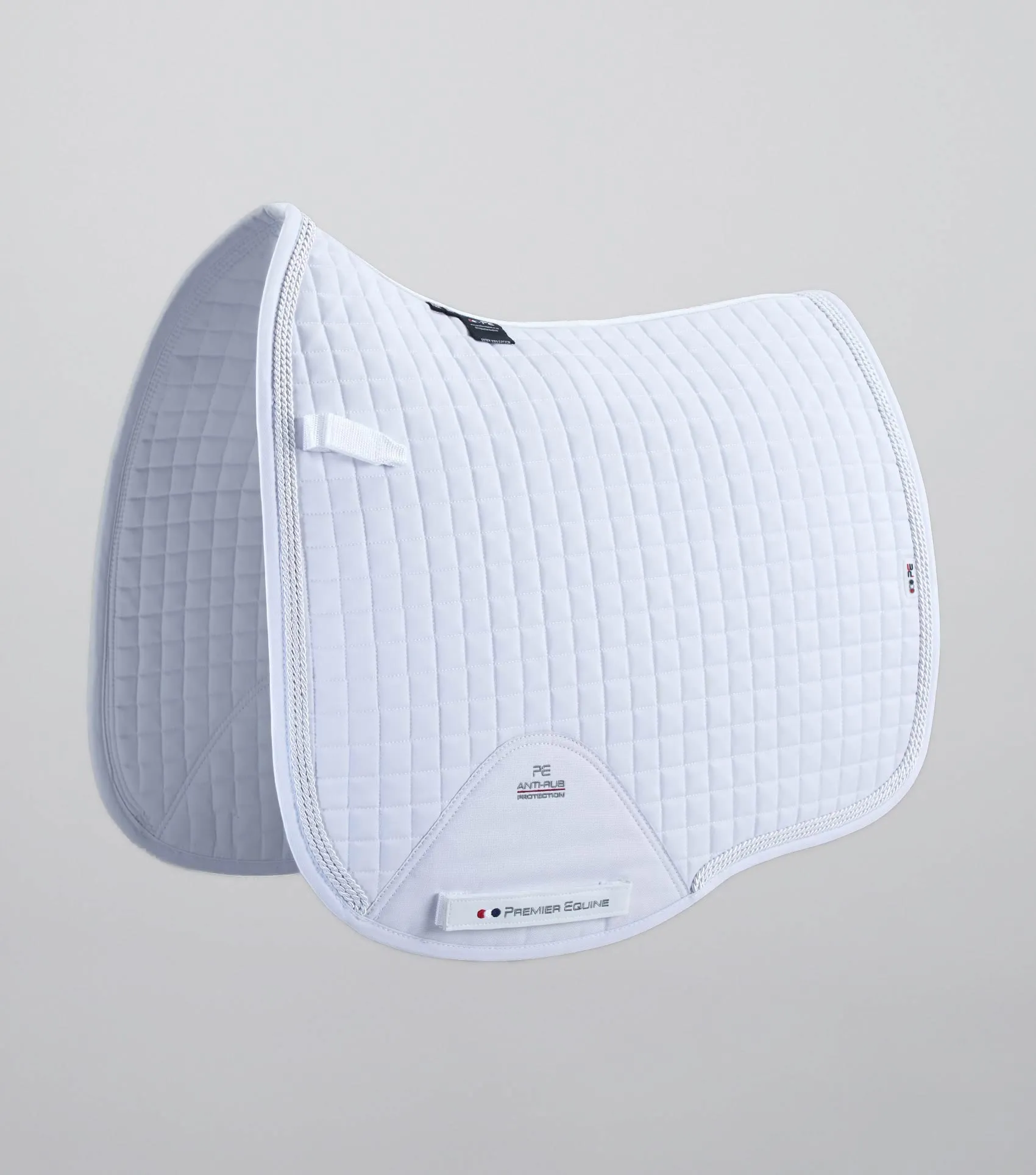 Close Contact European Cotton Saddle Pad - Dressage Square White