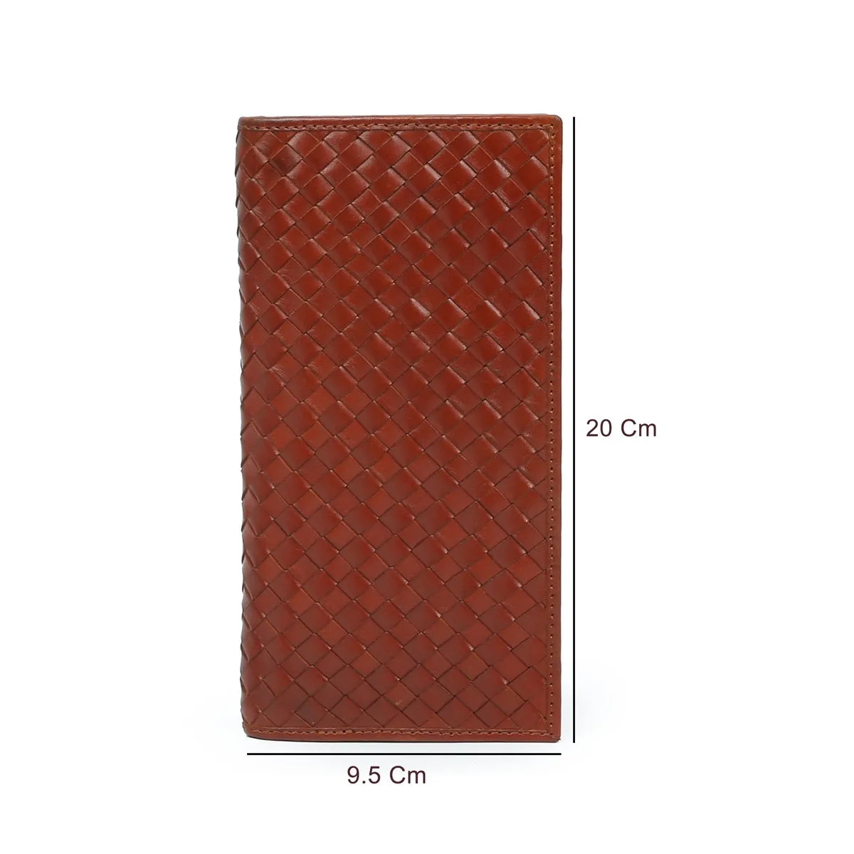 Cognac Hand Weave Leather Clutch/Wallet For Women By Brune & Bareskin