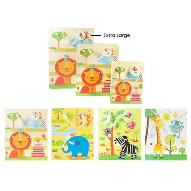 Cute Animal Baby XL Gift Bag - 30cm x 42cm x 12cm