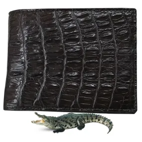 Dark Brown Alligator Skin Bifold Wallet For Men | Handmade Crocodile Leather Wallet RFID Blocking | VL5701