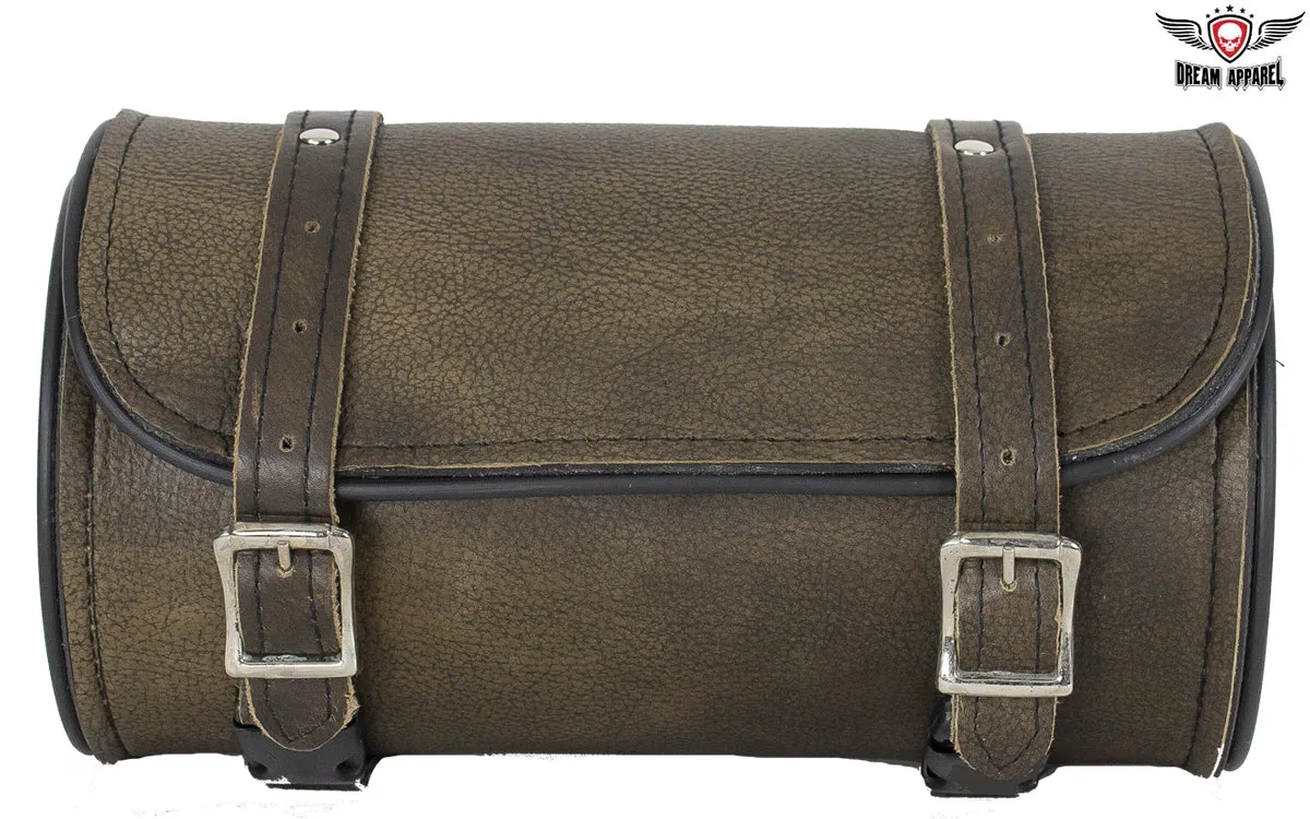 Dark Brown Leather Motorcycle Tool Bag