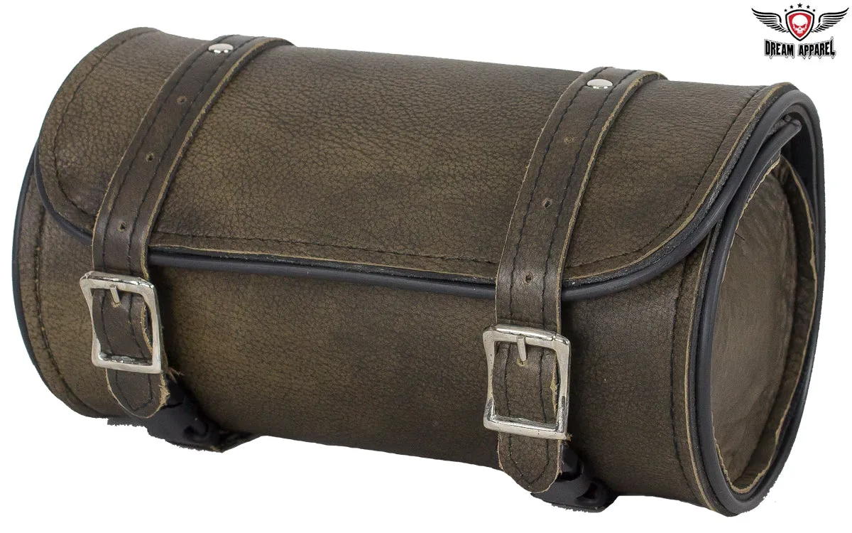 Dark Brown Leather Motorcycle Tool Bag