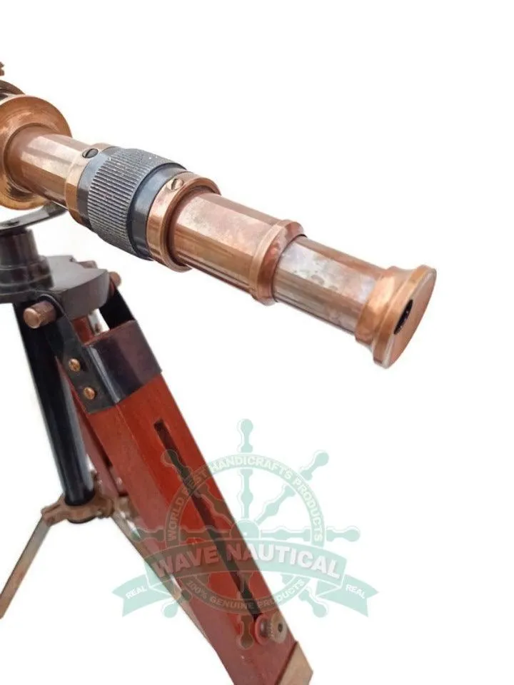 Decorative Maritime Brass Telescope with Adjustable Tripod Stand