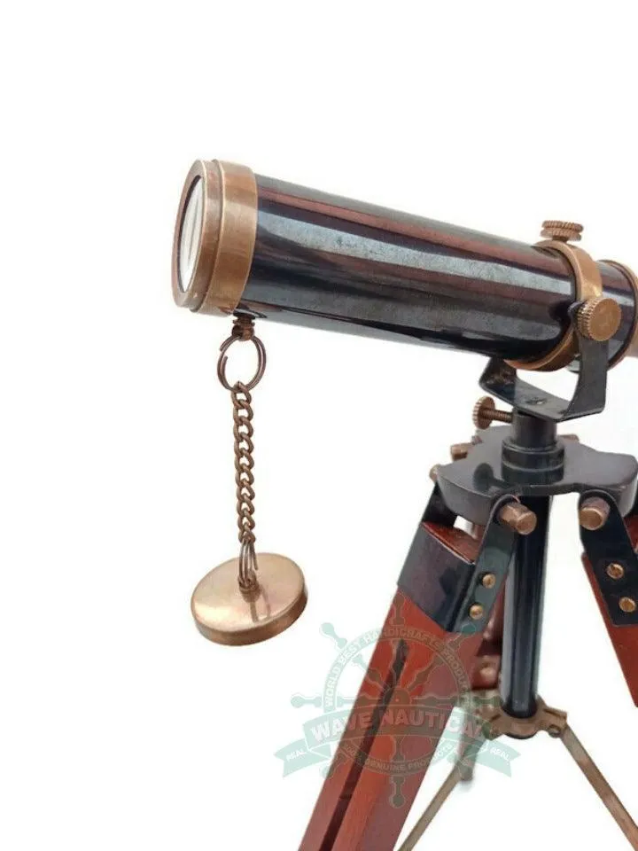 Decorative Maritime Brass Telescope with Adjustable Tripod Stand