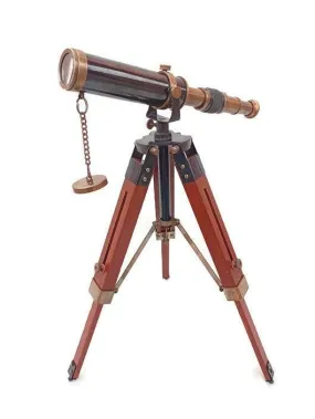 Decorative Maritime Brass Telescope with Adjustable Tripod Stand