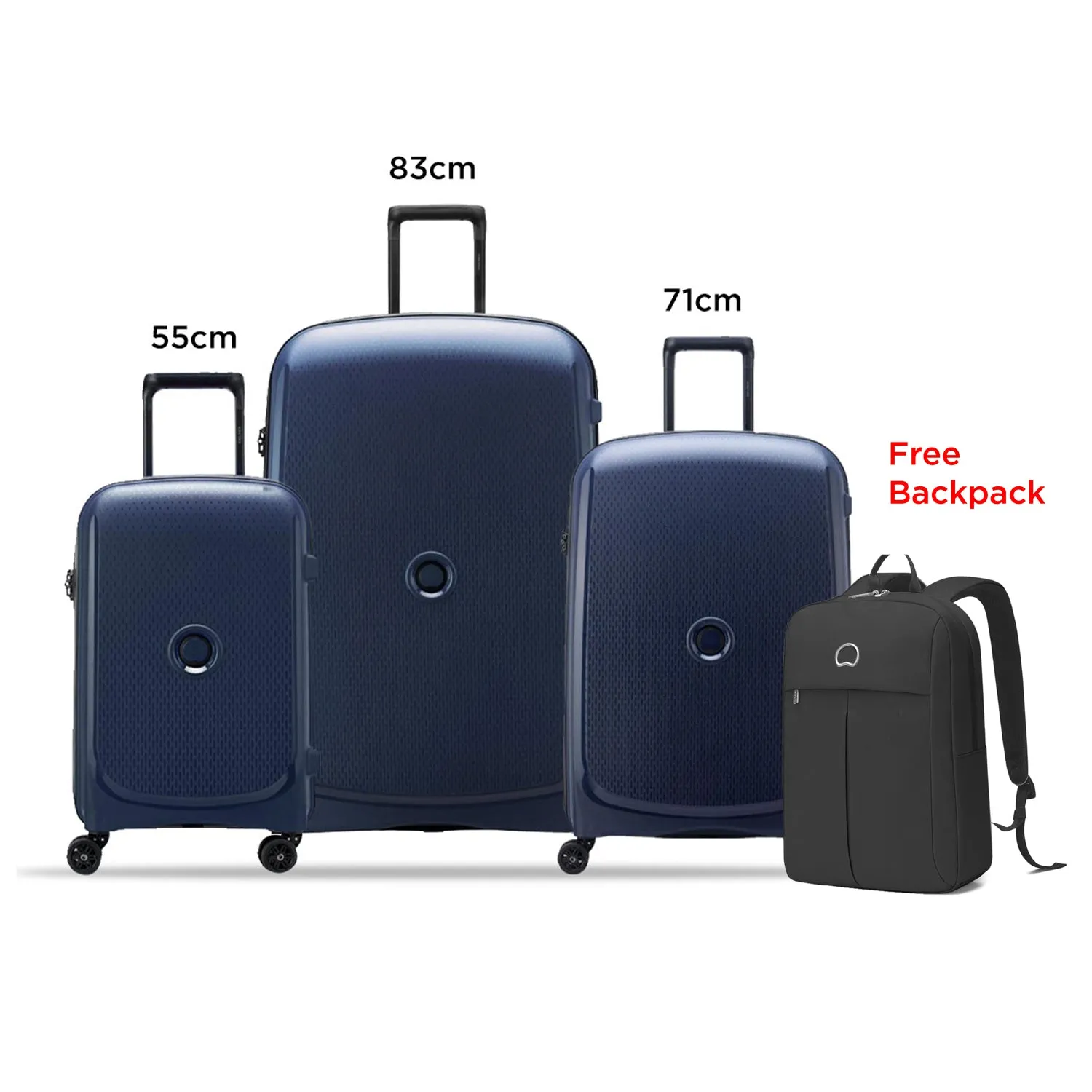 Delsey Belmont Plus Non Expandable  3Piece Luggage Set   Free Delsey Agreable Backpack