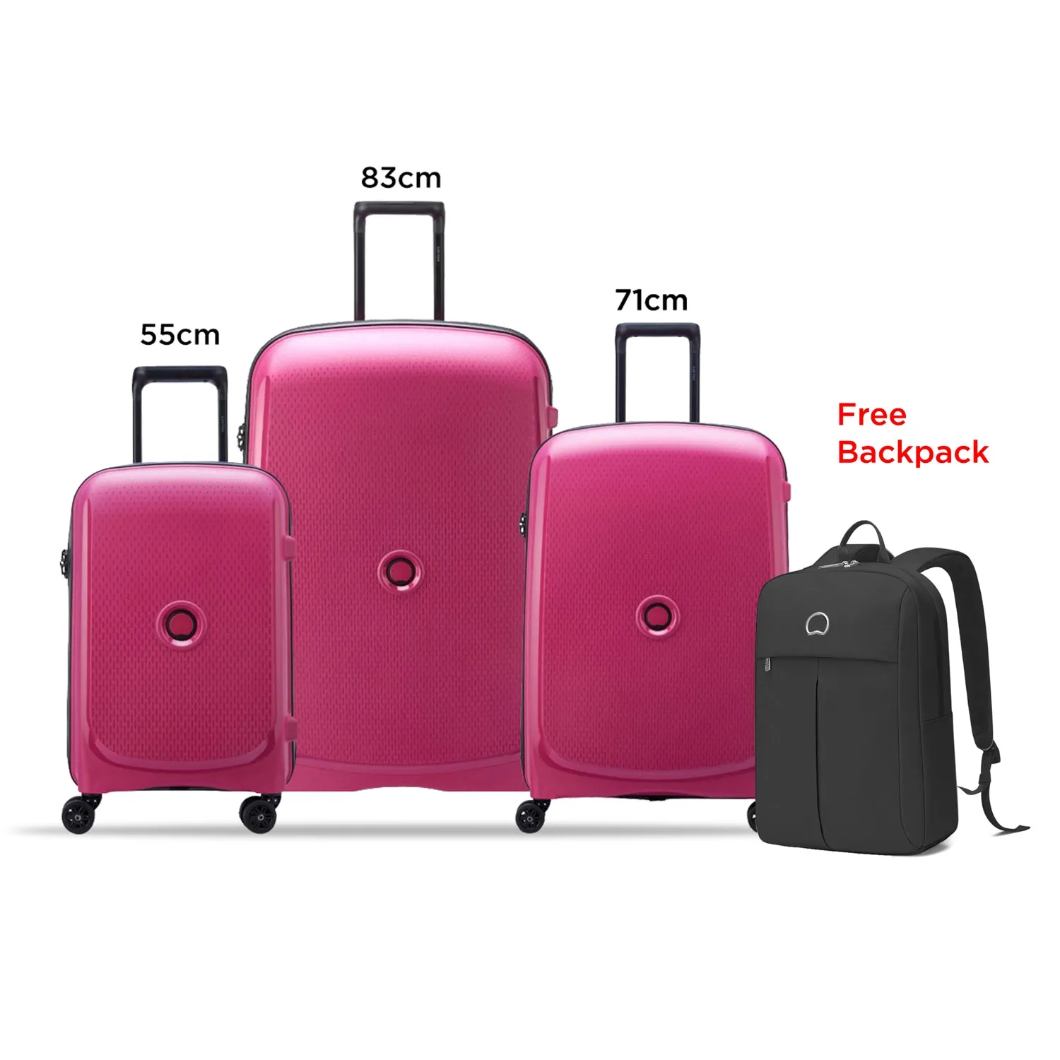 Delsey Belmont Plus Non Expandable  3Piece Luggage Set   Free Delsey Agreable Backpack