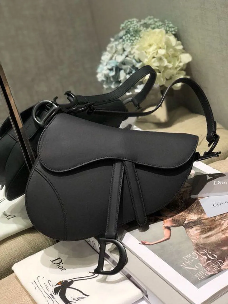 DI Saddle Bag Black For Women 10in/26cm CD M0446SLLO_M989