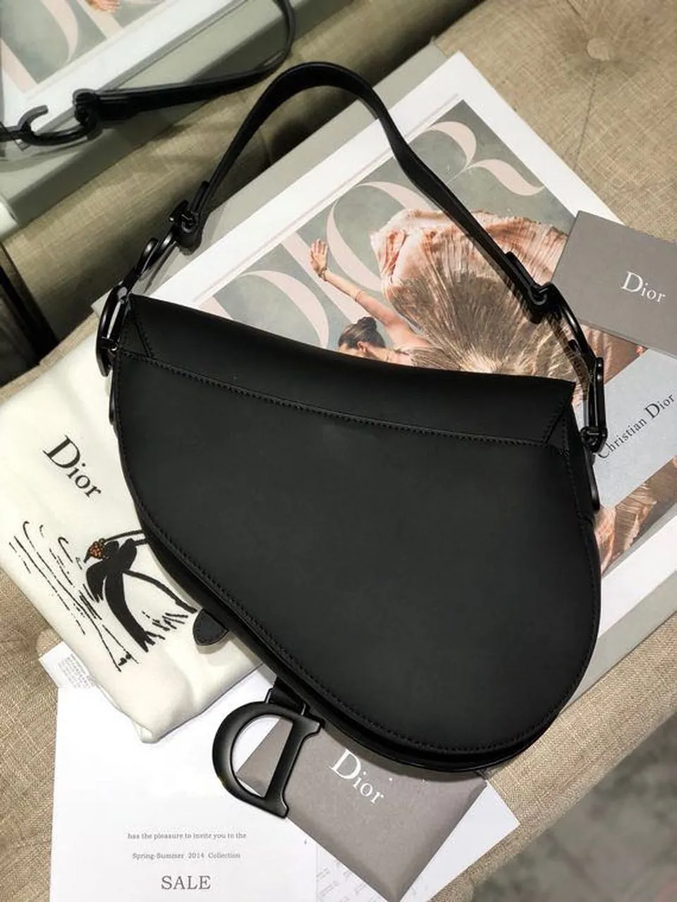 DI Saddle Bag Black For Women 10in/26cm CD M0446SLLO_M989