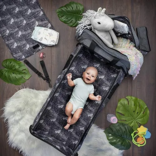 Diaper Bag Backpack Travel Bassinet - Foldable Baby Bag Bed Changing Station