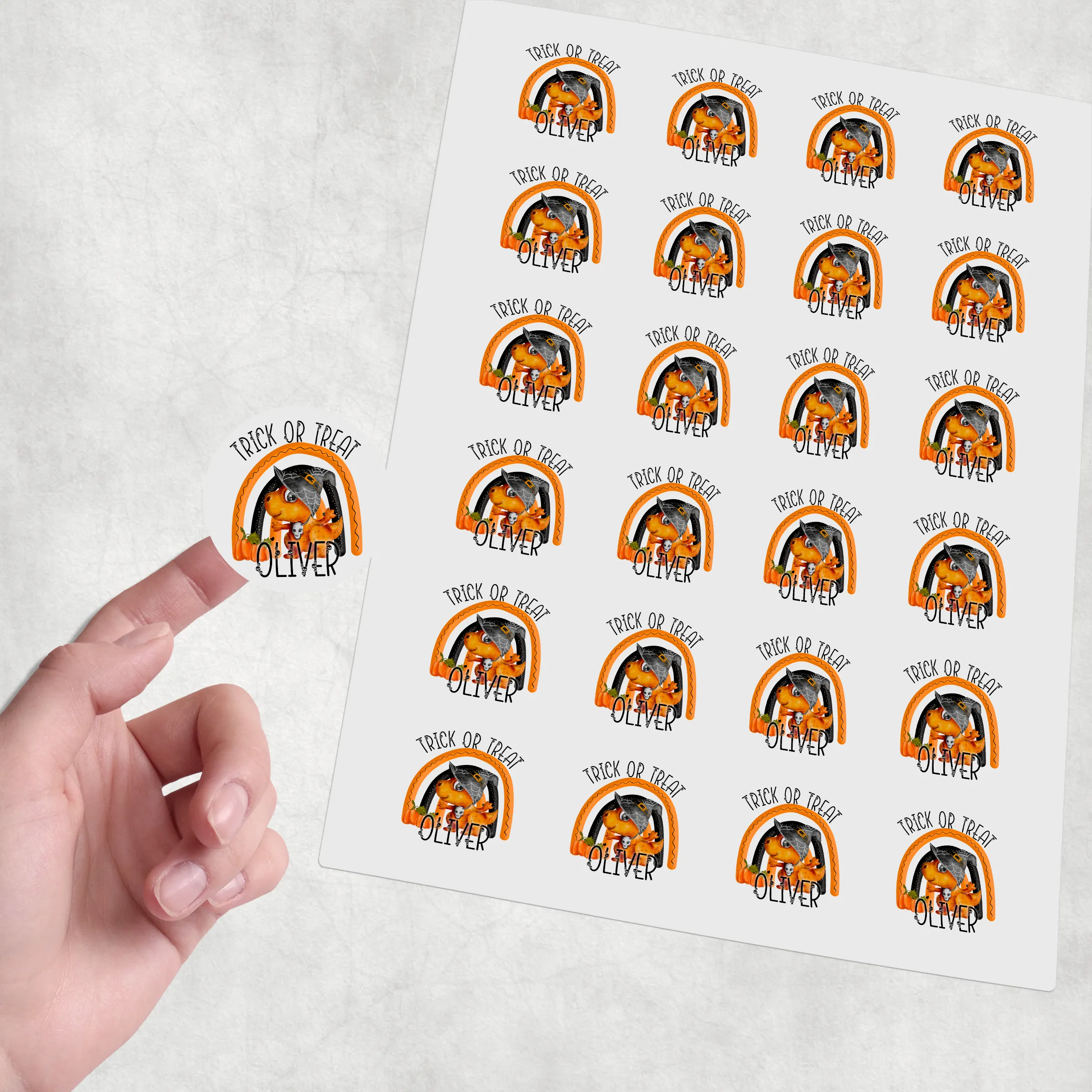 Dino Rainbow Halloween Stickers