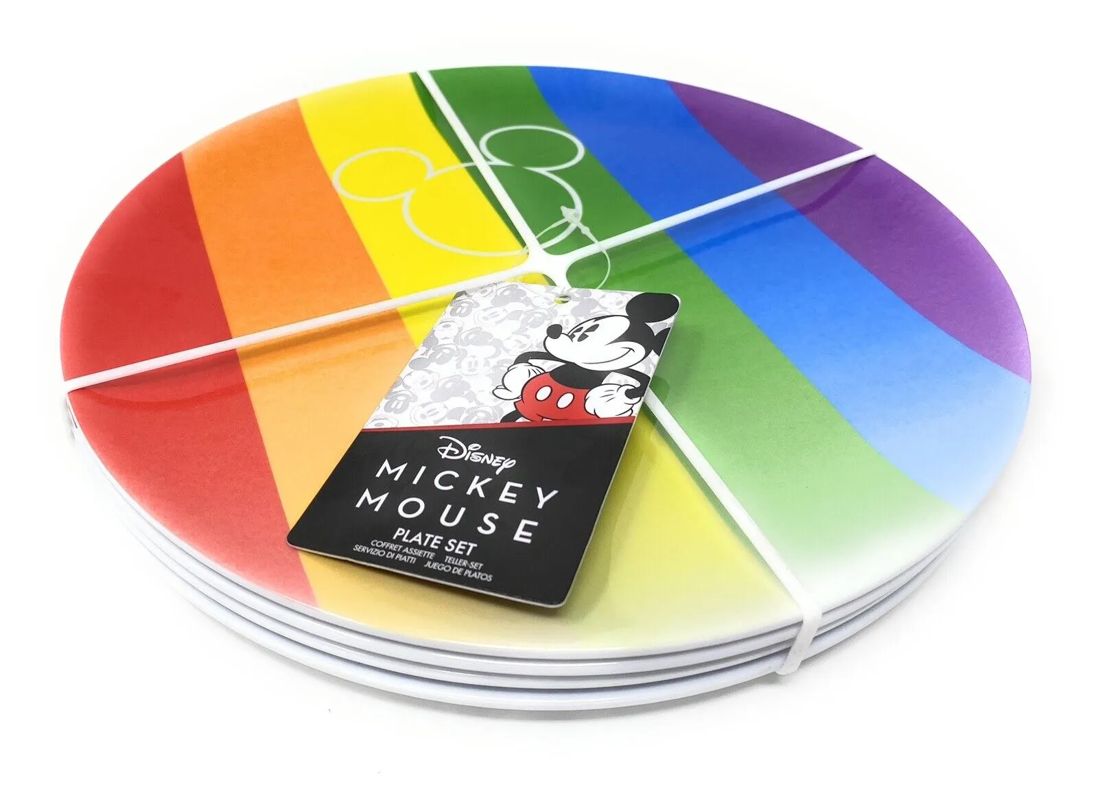 Disney Mickey Mouse Set 4 Rainbow Plates Funko