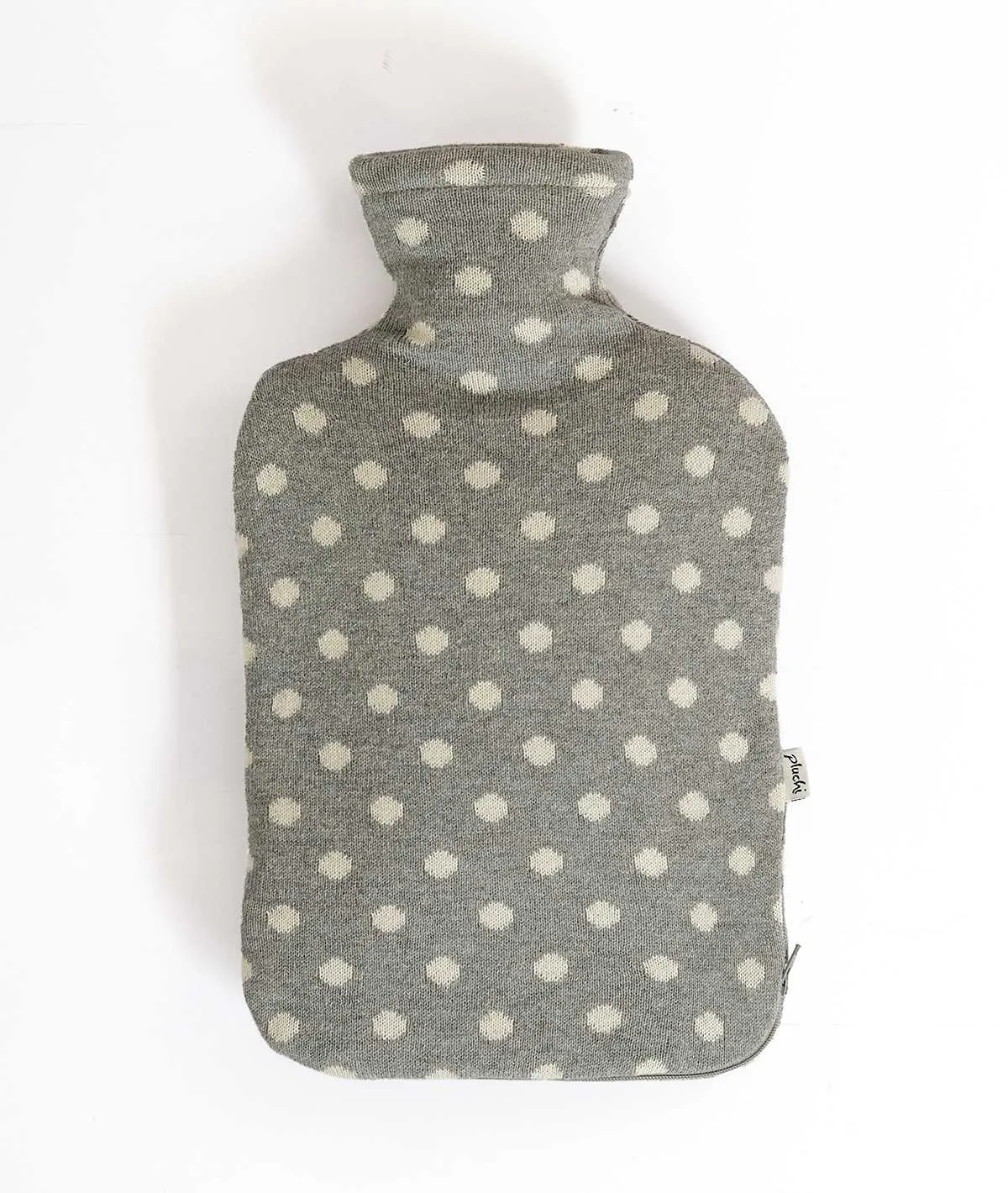 Dottie - Grey & Natural Combed Cotton Hot Water Bottle Cover