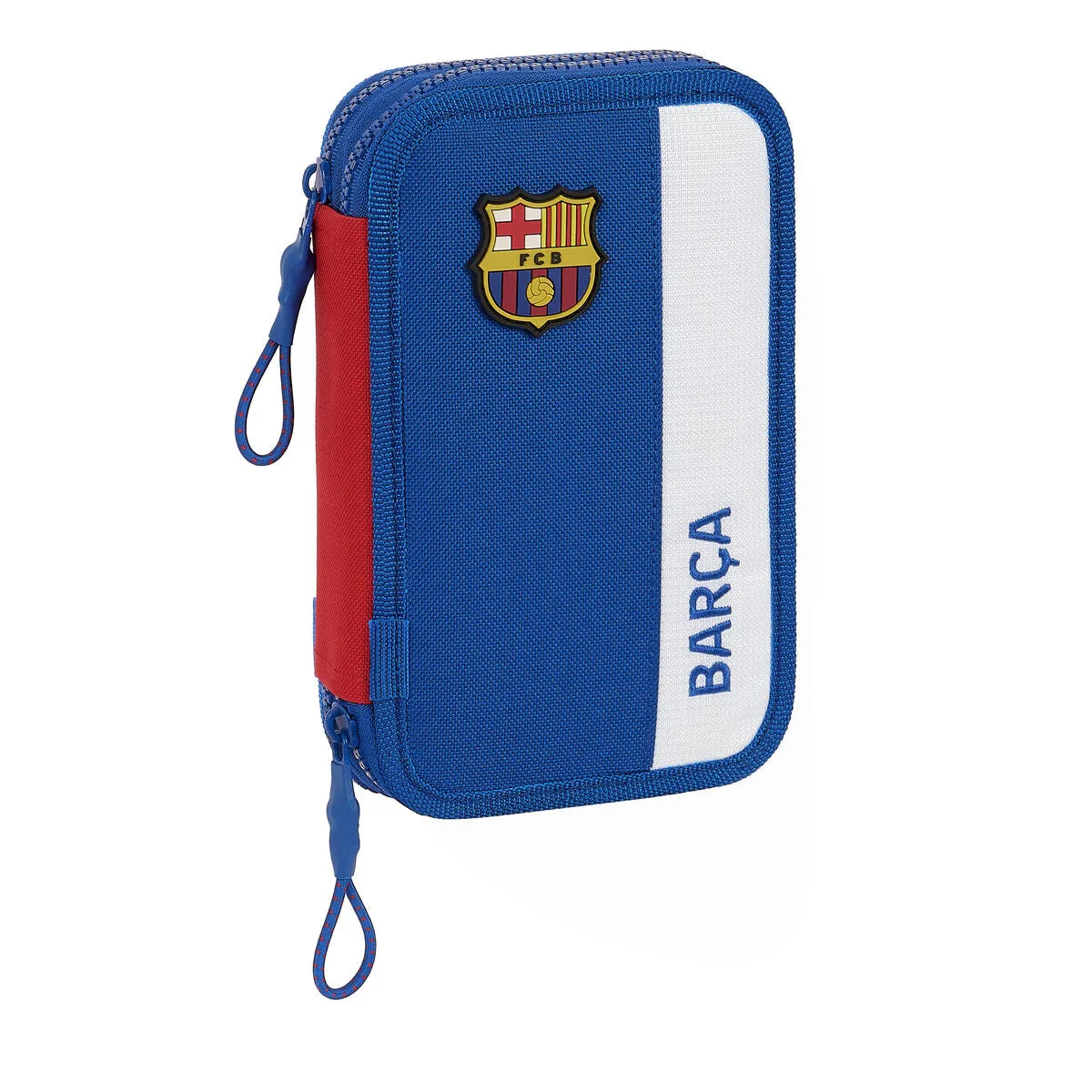 Double Pencil Case F.C. Barcelona Blue Maroon 12.5 x 19.5 x 4 cm (28 Pieces)