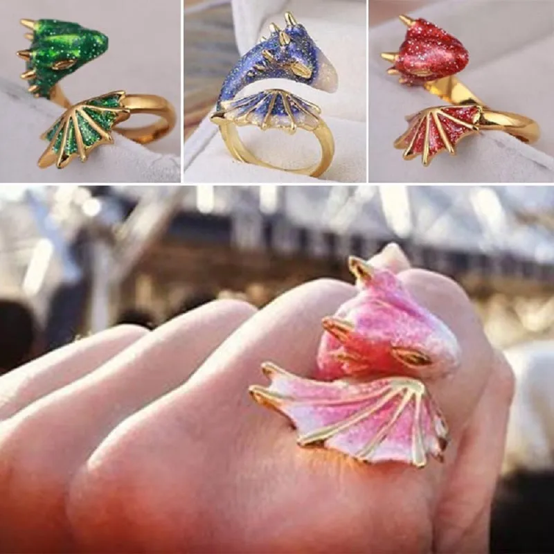 Dragon Inspired Adjustable Colorful Ring