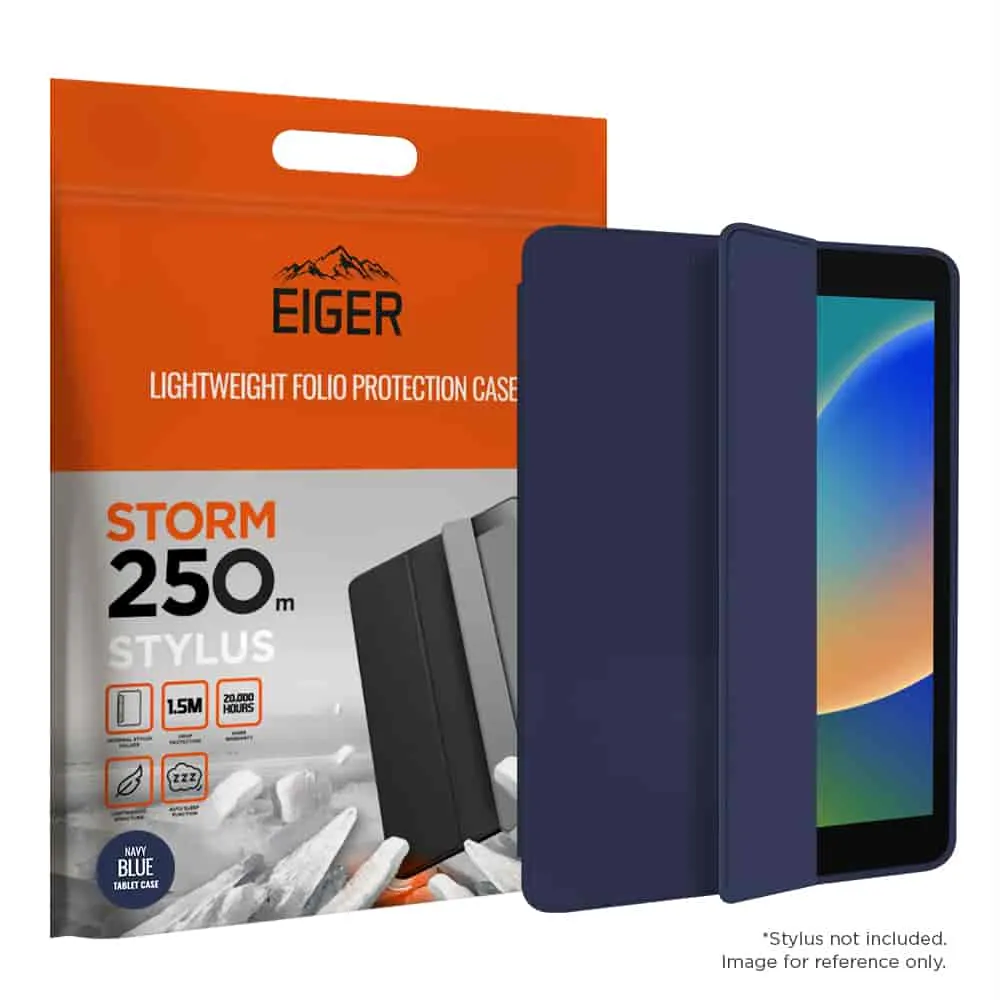 Eiger Storm 250m Stylus Case for Apple iPad 10.2 (9th Gen) in Navy Blue