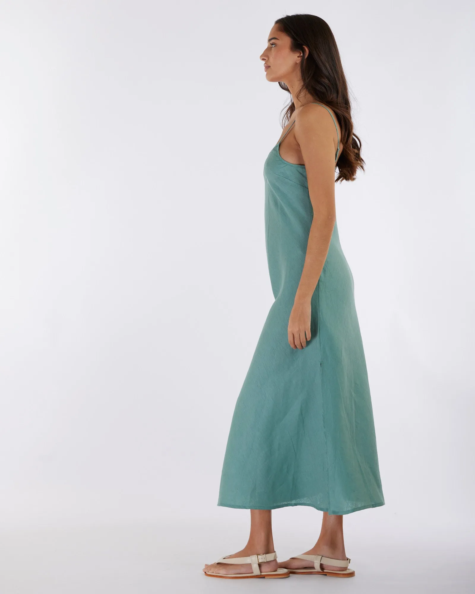 Evangeline Linen Dress - Azure