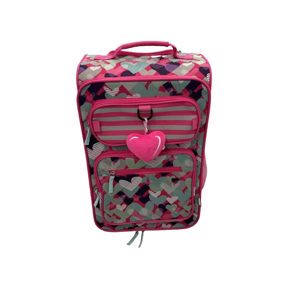 Fabric Rolling Suitcase / Hearts