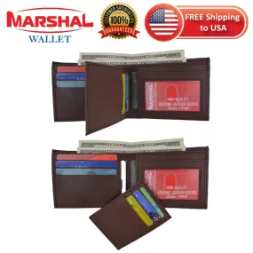 Fashion Men's Bifold Leather Wallet ID Credit Card Holder Billfold Purse Clutch Brown