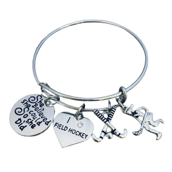 Field Hockey Bracelet - She Believed She Could So She Did