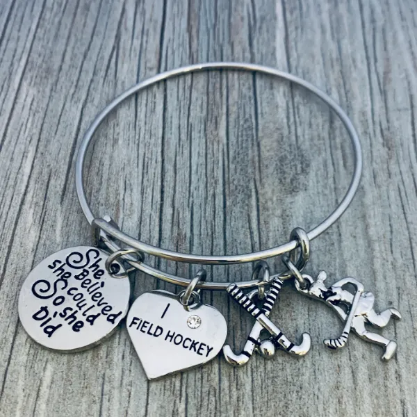 Field Hockey Bracelet - She Believed She Could So She Did