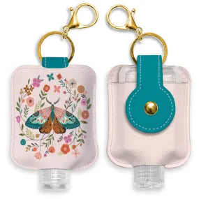 Floral Moth Hand-Sanitizer Holder with Travel Bottle