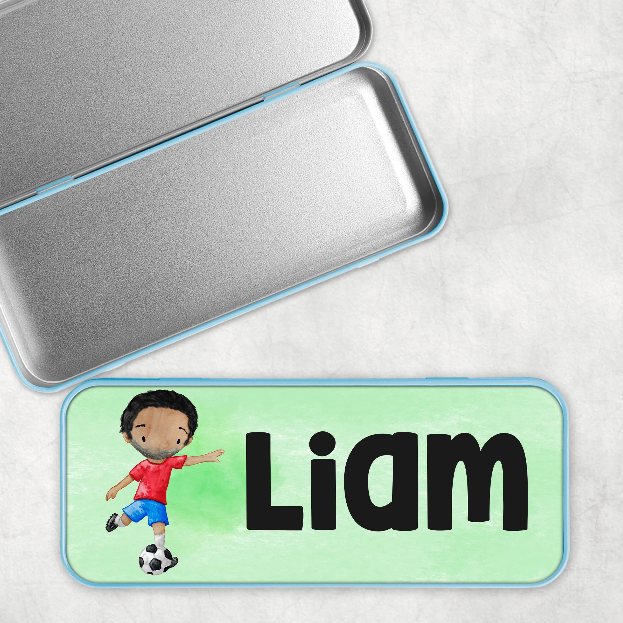 Football Personalised School Pencil Tin