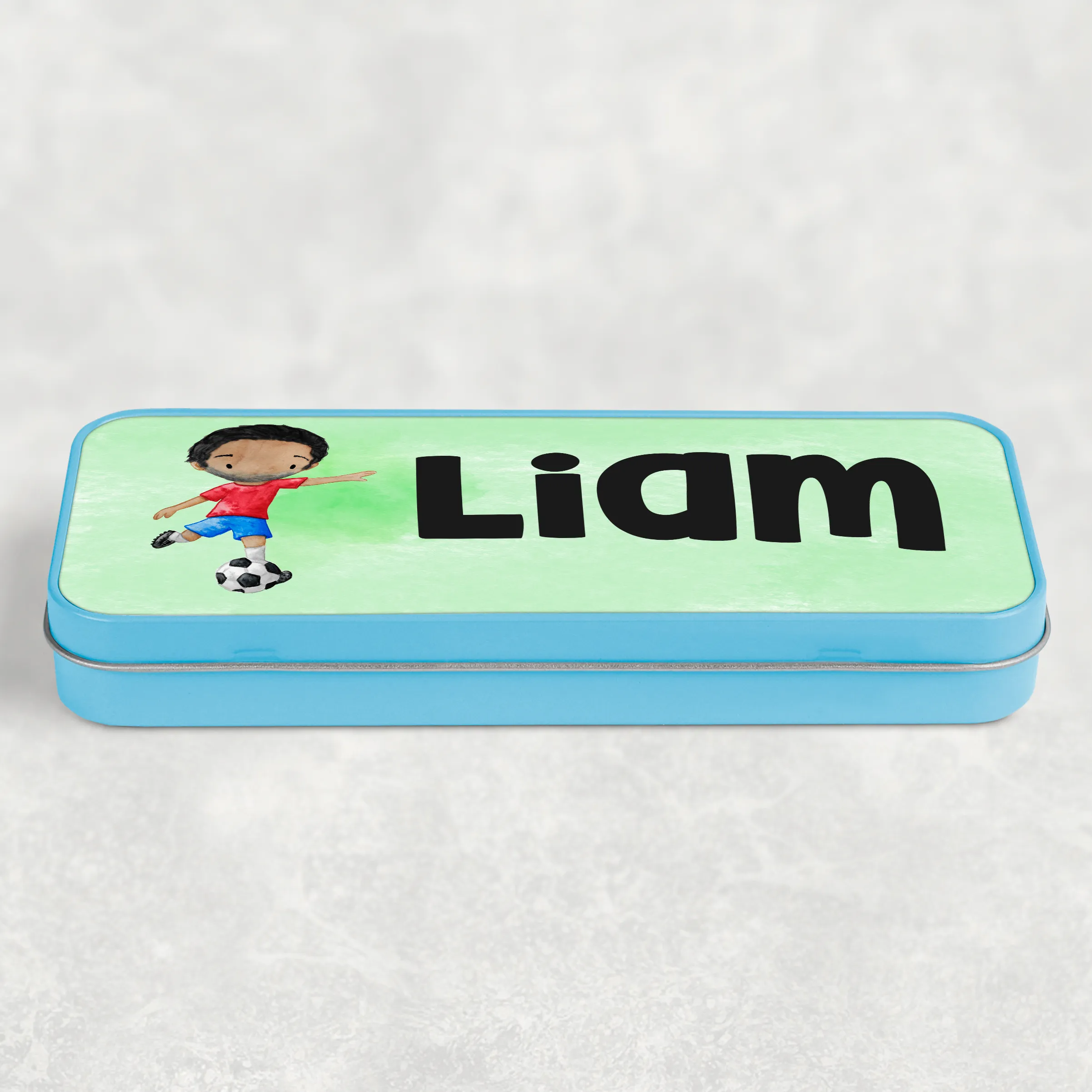 Football Personalised School Pencil Tin