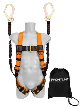 Frontline K100-62R Combat Compliance Kit - Harness, 6' Double Rebar Hook Leg Lanyard and Drawstring Bag