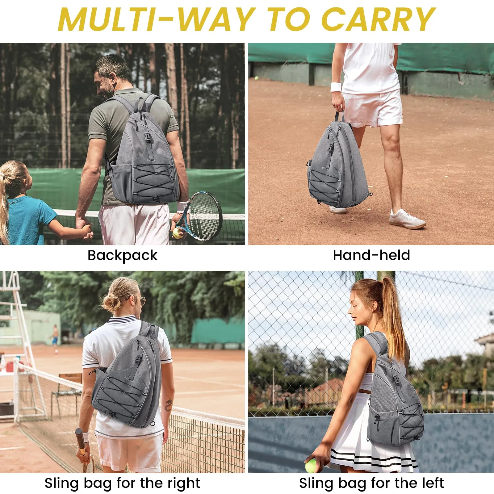 G4Free Pickleball Bag with Waterproof Pocket/Fence Hook