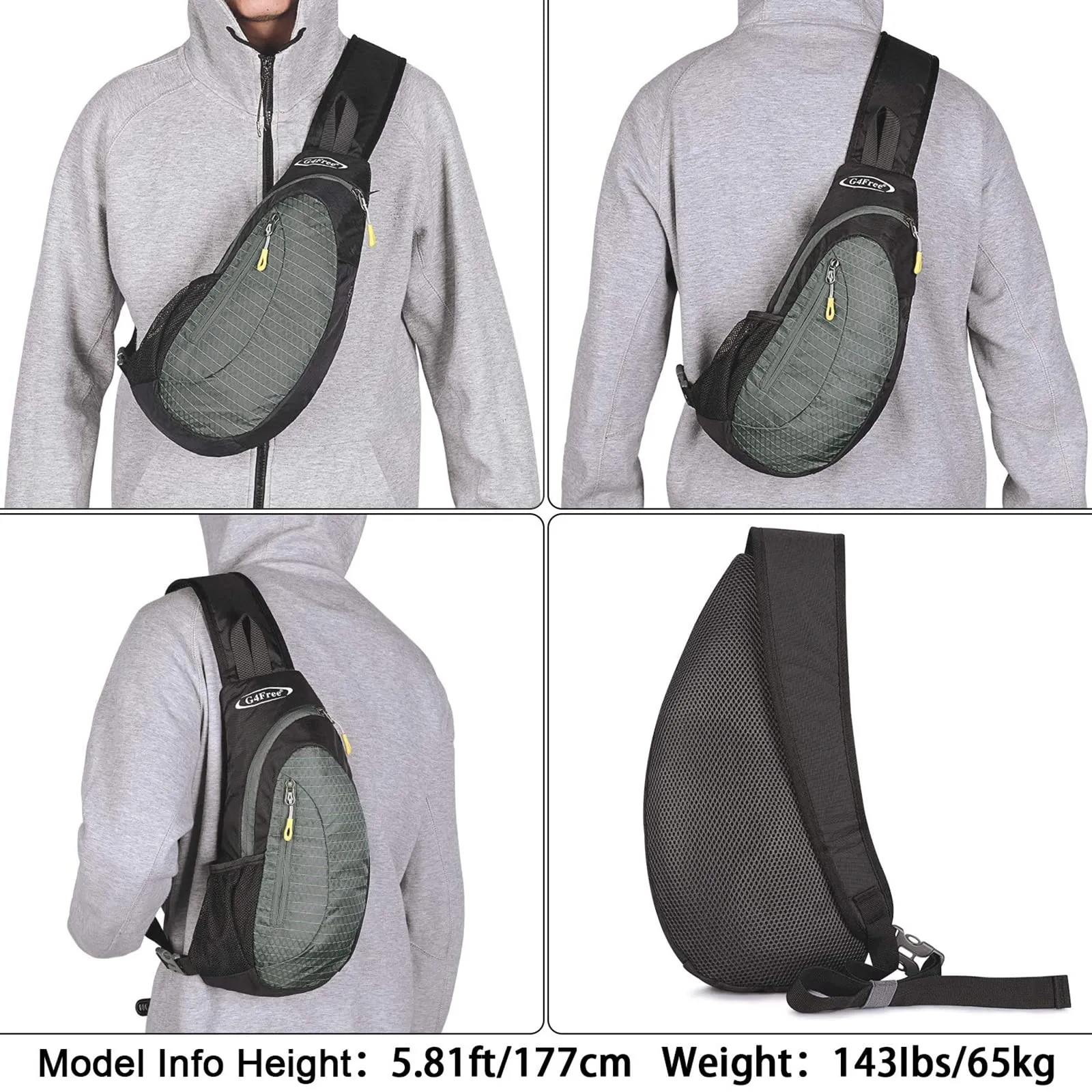 G4Free Sling Bags Men Shoulder Backpack Small Cross Body Chest Sling Backpack