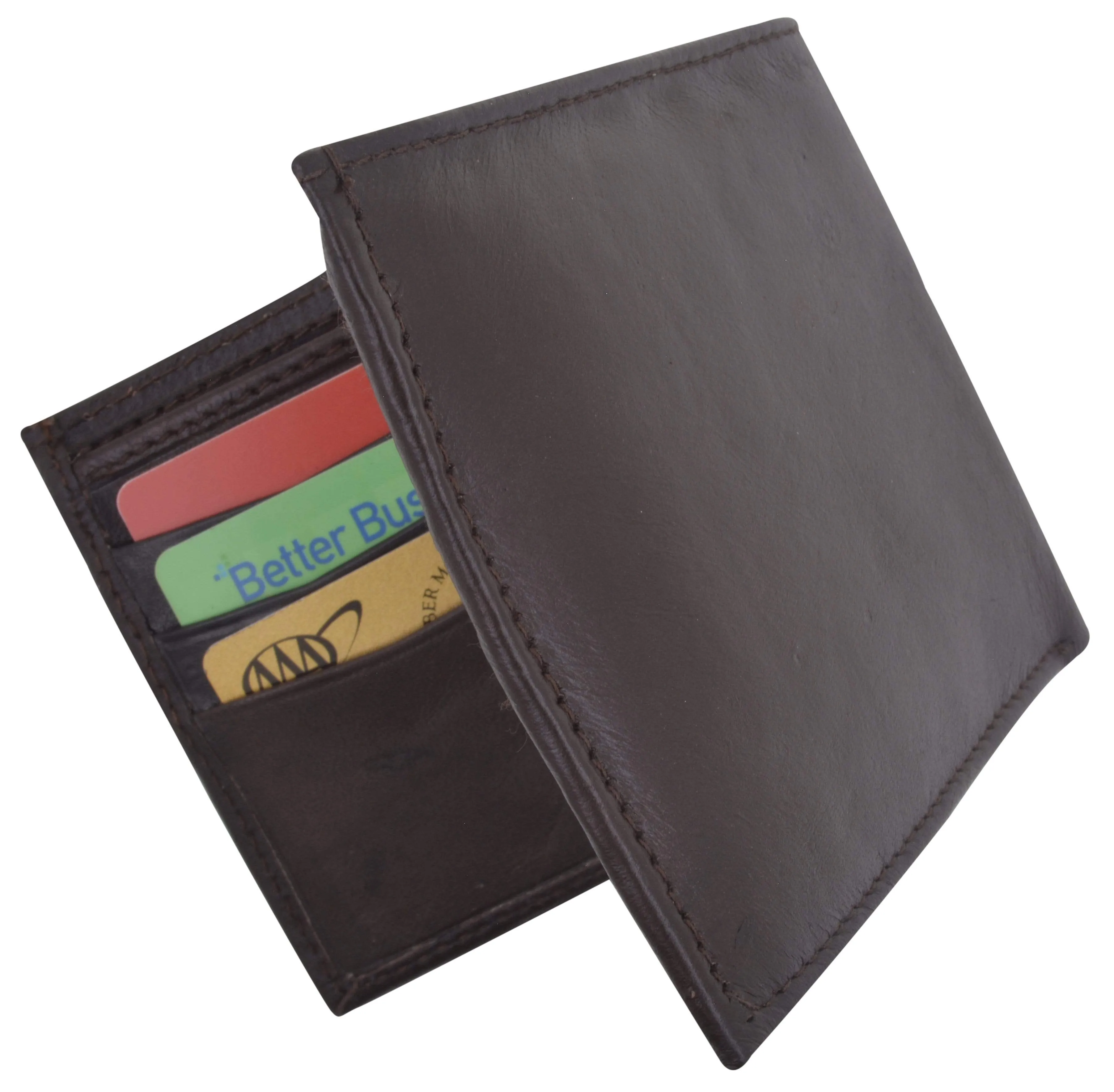 Genuine Premium Lamb Leather Credit Card Slim Design Bifold Wallet 58