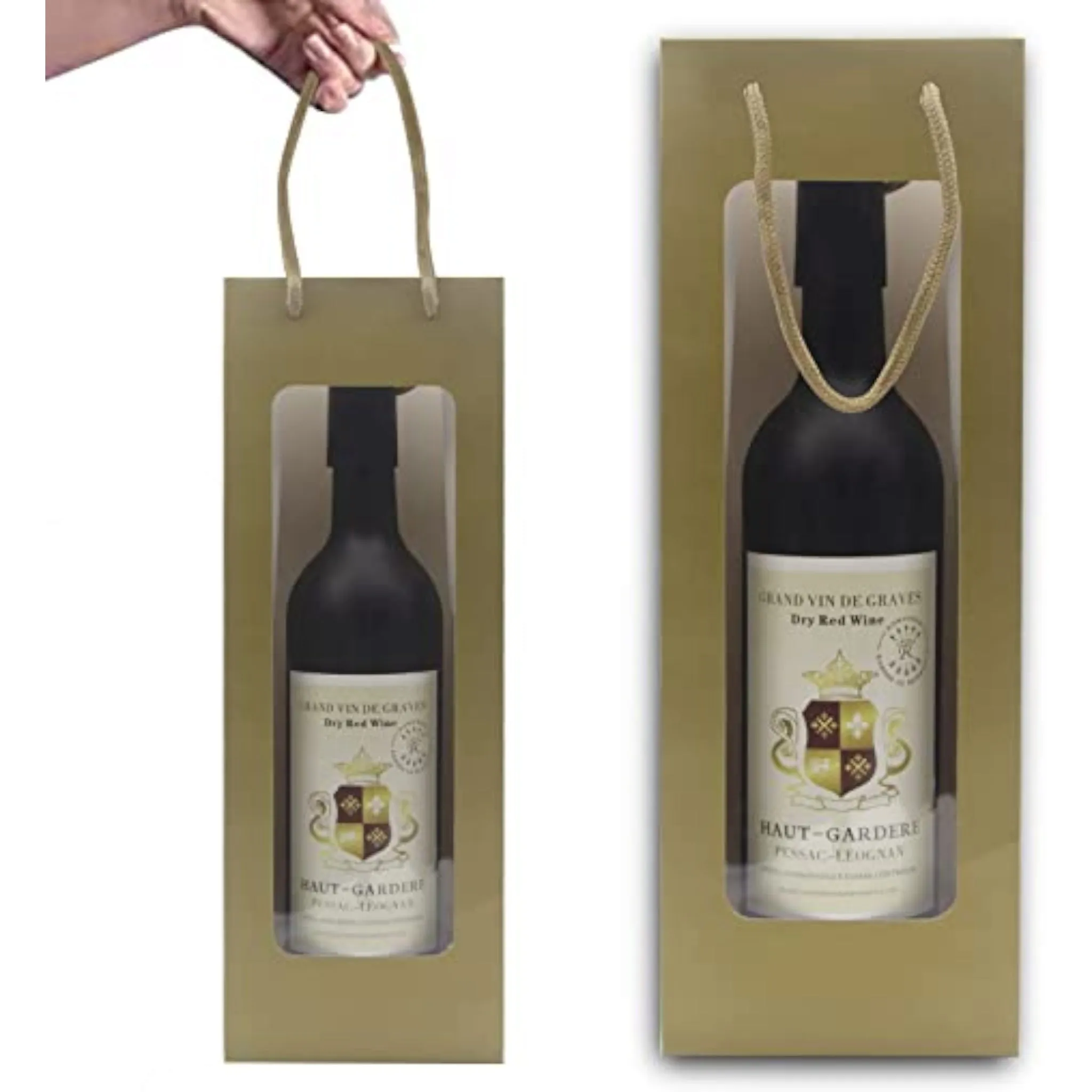 Gift Bottle Bag with Window 12x8x30cm