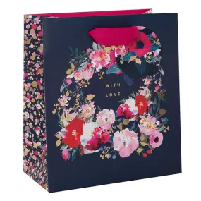 Gift Packaging - Medium Gift Bag Floral Blue