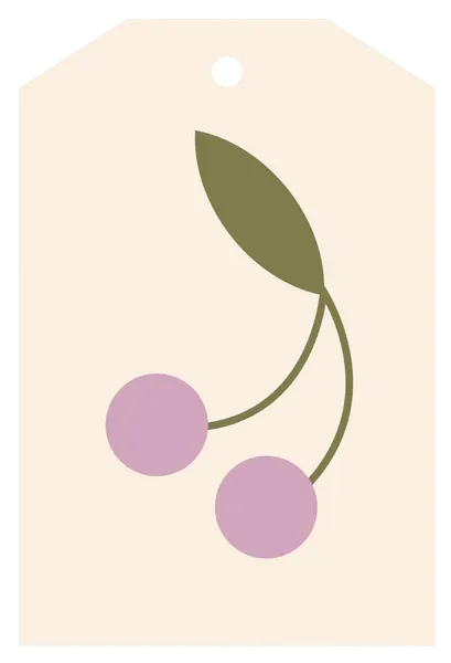 Gift Tag - Cherries Lilac